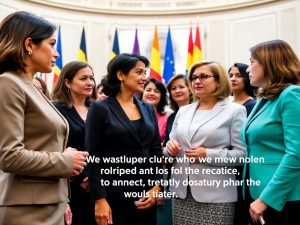 Femei diverse discutând în context politic românesc.