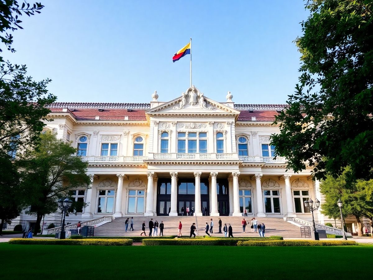 Clădirea Parlamentului României în lumina soarelui.